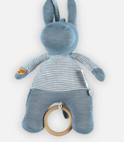 Mini Muzikale Knuffel BIO Katoen Blauw Paco