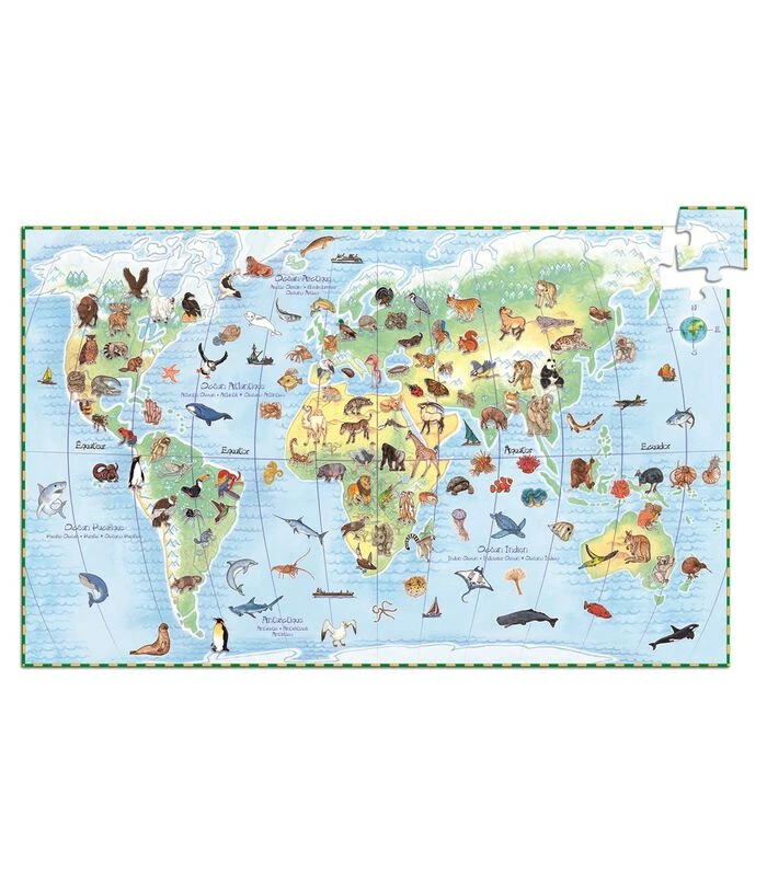 Djeco Observatiepuzzels World's Animals + Booklet - 100 Stukjes 2 Djeco Observatiepuzzels World's Animals + Booklet - 100 Stukjes - Afbeelding 2