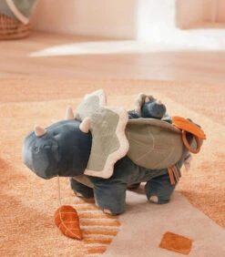 Veloudoux En BIO Katoenen Mousseline Ops Activiteitenknuffel, Blauw