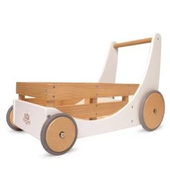 Kinderfeets 2-in-1 Houten Opbergkar & Loopwagen - Wit