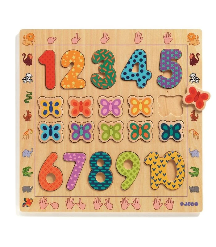 Djeco Pedagogisch Houten Puzzel 1 To 10 2 Djeco Pedagogisch Houten Puzzel 1 To 10 - Afbeelding 2
