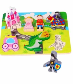 Babyspeelgoed Houten Puzzel Prinses En Prins
